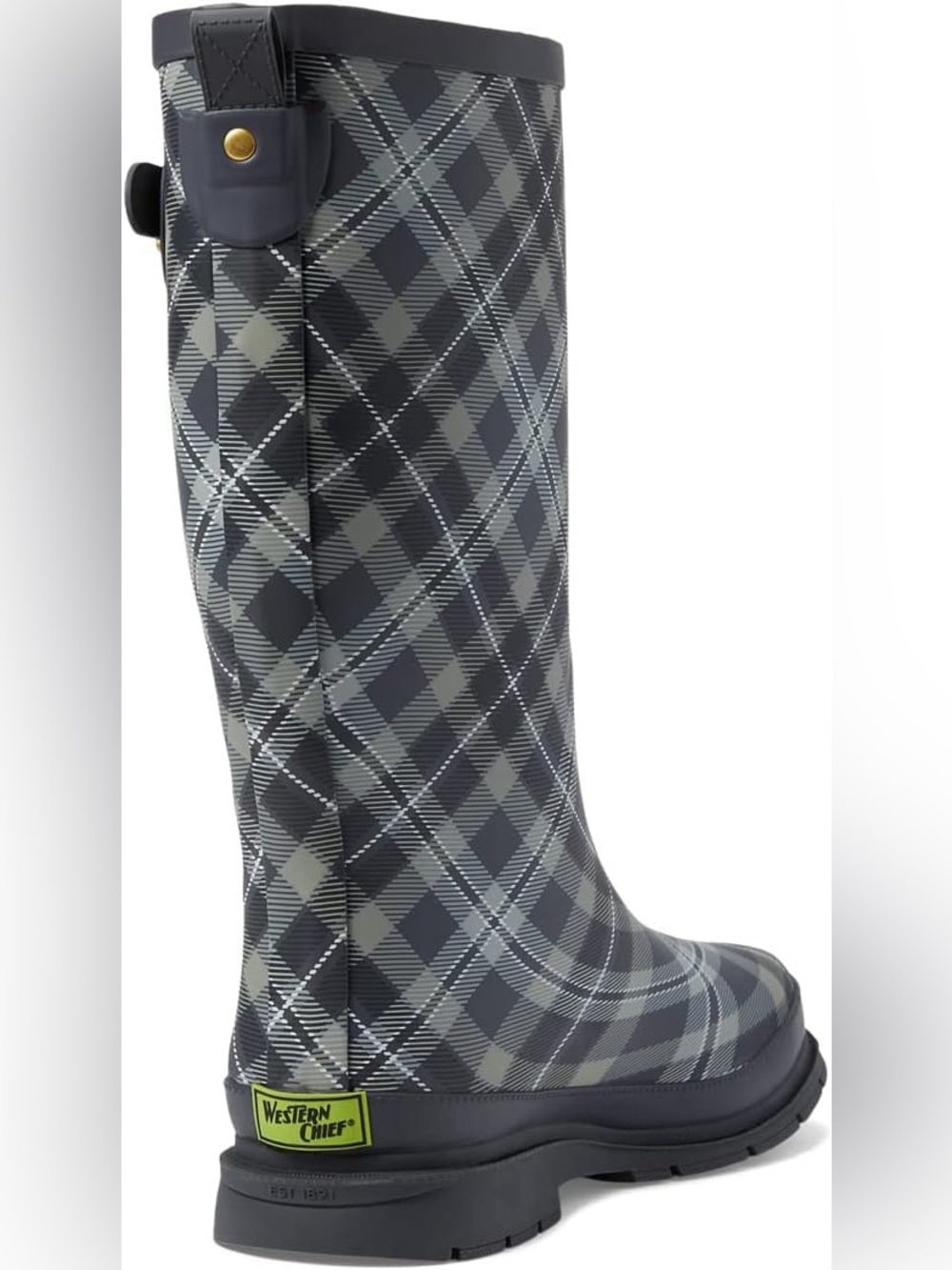 Western Chief Printed Tall Rain Boot Cabin Plaid - Picture 5 of 9